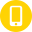 yellow small mobile phone icon